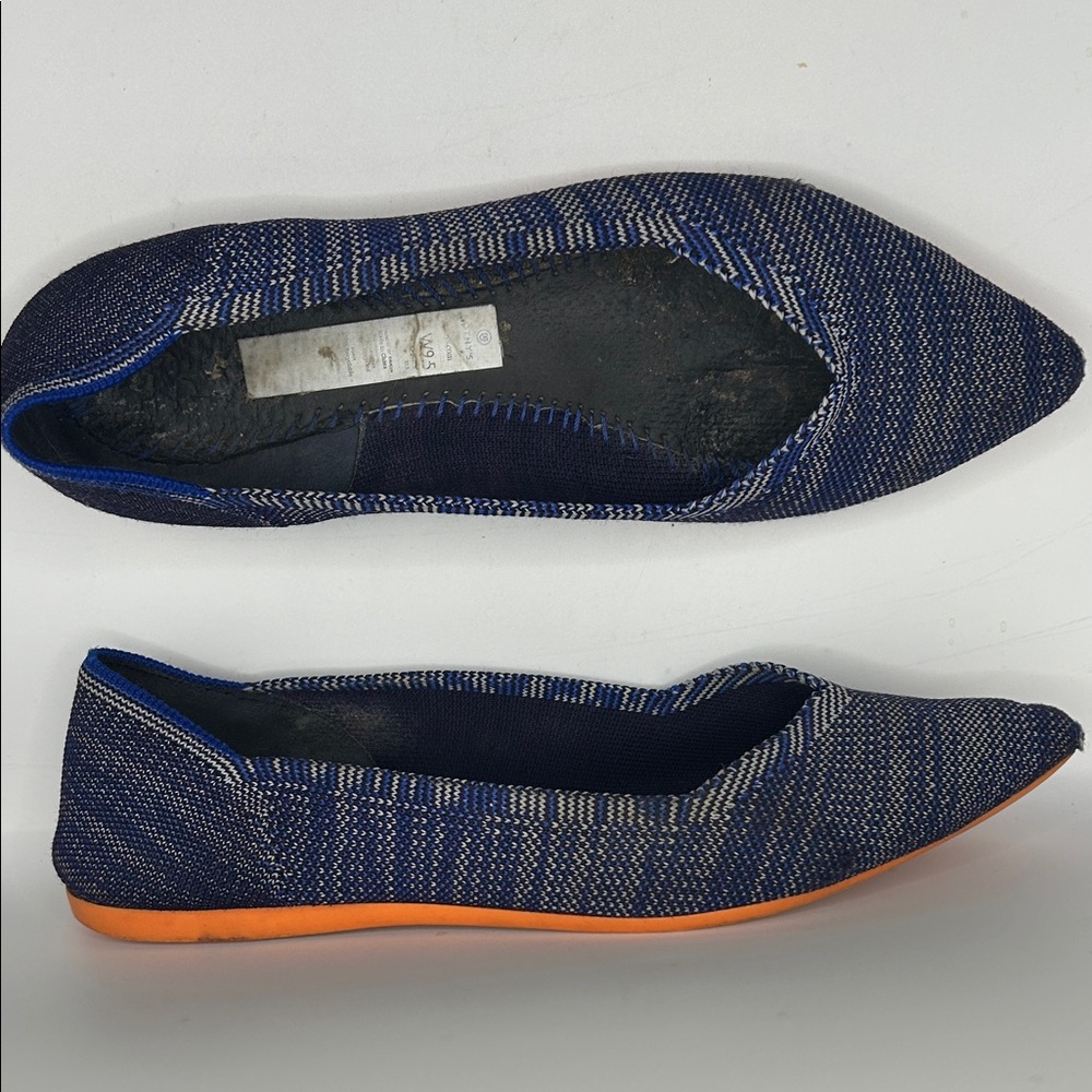 Rothy’s Women’s Pointy Blue Birdseye Flats size 9.5